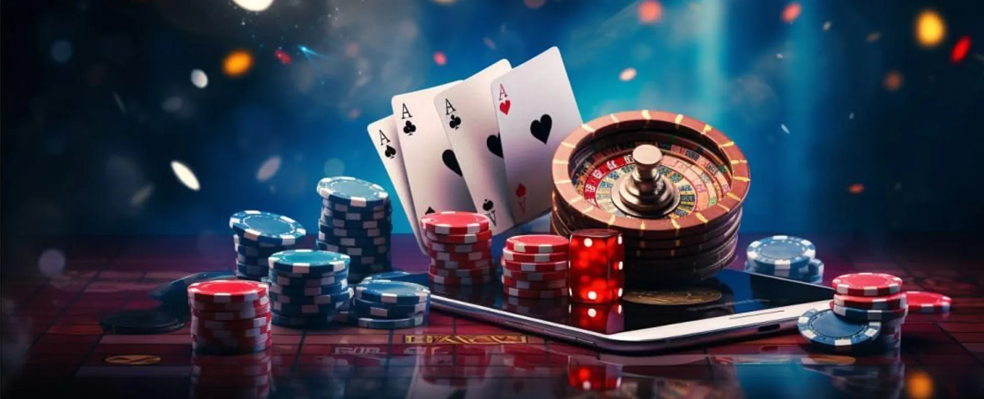 Nustargame Come online casino background with vibrant gaming elements